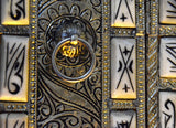Amazingly detailed metal and bone mirror