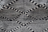 Zanafi Flat Weave - Black and White on Grey