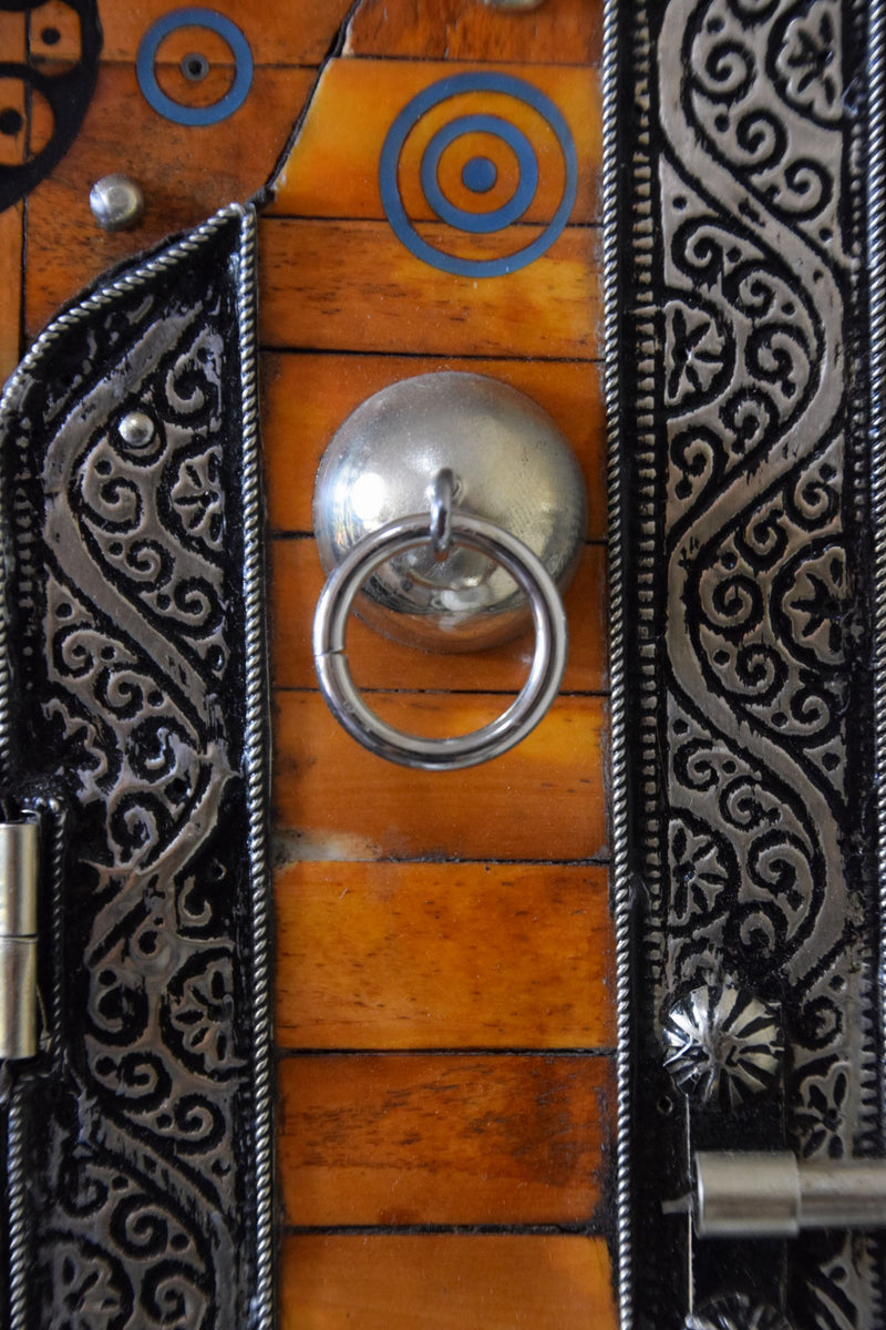 Beautiful Henna, Bone, and Brass Mirror