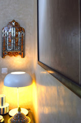 Beautiful Henna, Bone, and Brass Mirror
