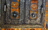 Beautiful Henna, Bone, and Brass Mirror