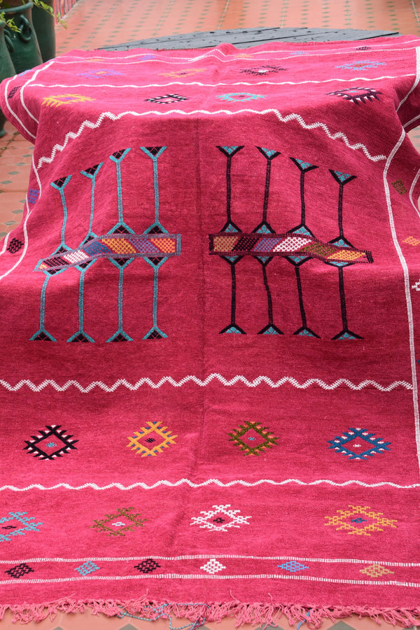 Stunning Pink Cactus Silk (Sabra) Rug