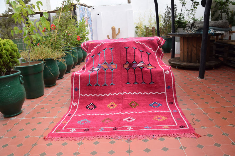 Stunning Pink Cactus Silk (Sabra) Rug