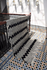 Zanafi Rug in Grey with unique Black accents