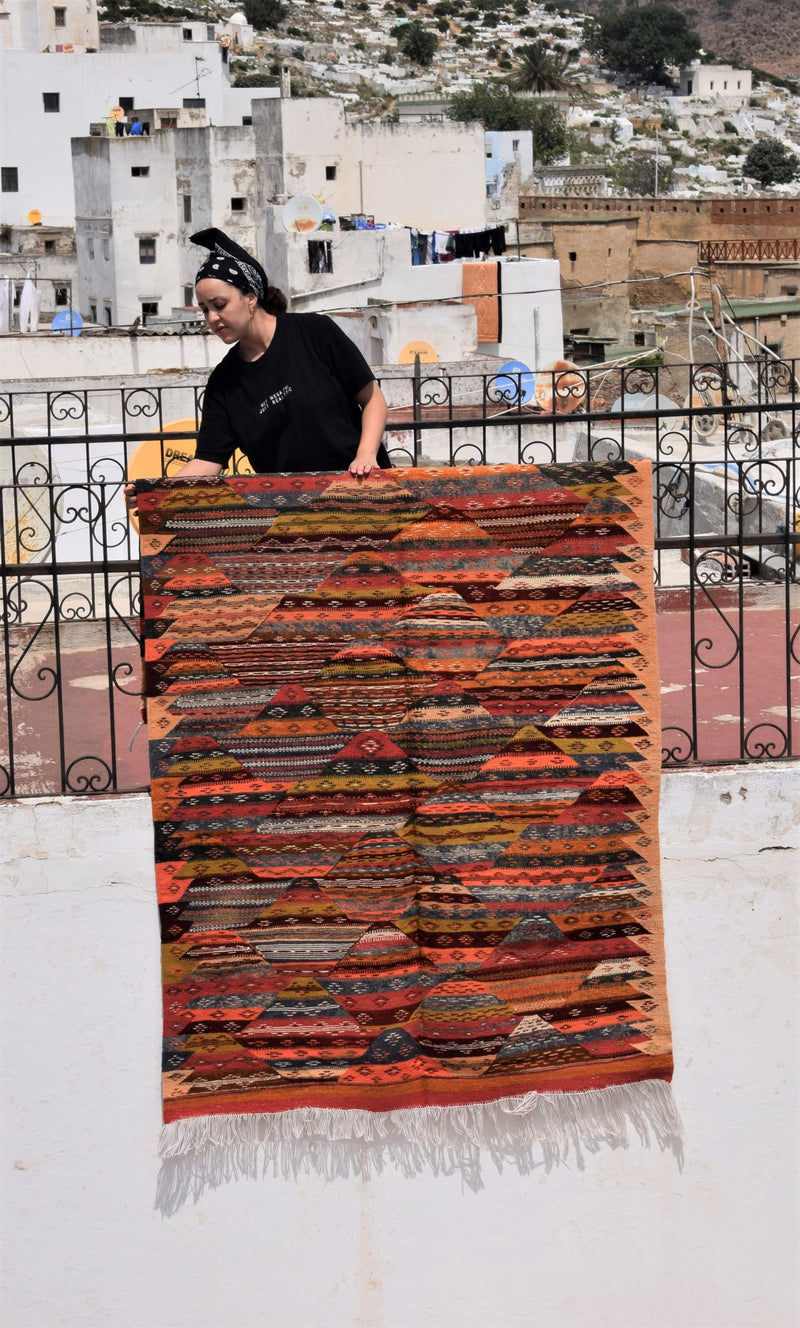 Stunning Mkharbqa Kilim - triangle design