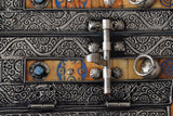 Beautiful Henna, Bone, and Brass Mirror