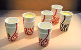 A set of six Beldi Cups decorated with Arabic Calligraphy