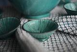 A set of six Green & Black Bowls - Safi