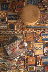 Multi-colour Taznakht rug with Amazigh symbols