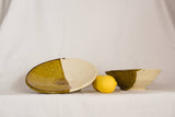 A set of two Mustard & Half Dipped Tamegrout Bowls