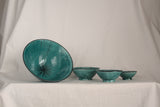 A set of six Green & Black Bowls - Safi