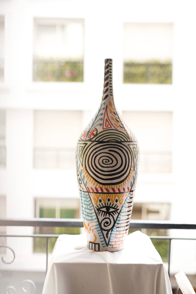 Multi-colour Naive Art Vase