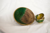 A set of four Green & Brown Tamegrout Bowls