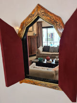 Beautiful Henna, Bone, and Brass Mirror