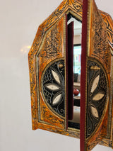 Beautiful Henna, Bone, and Brass Mirror
