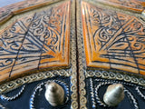 Beautiful Henna, Bone, and Brass Mirror