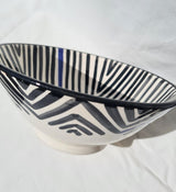 A set of for Black and White Bowls with coloured accents - Safi